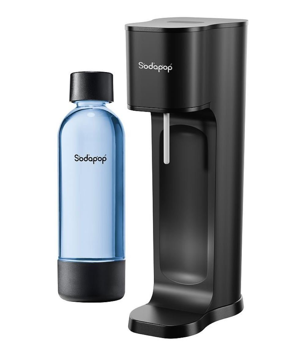 Sodapop Wassersprudler SODAPOP Wassersprudler Joy ECO matt schwarz, 1x 850ml PET Flasche, CO² Zylinder inklusive