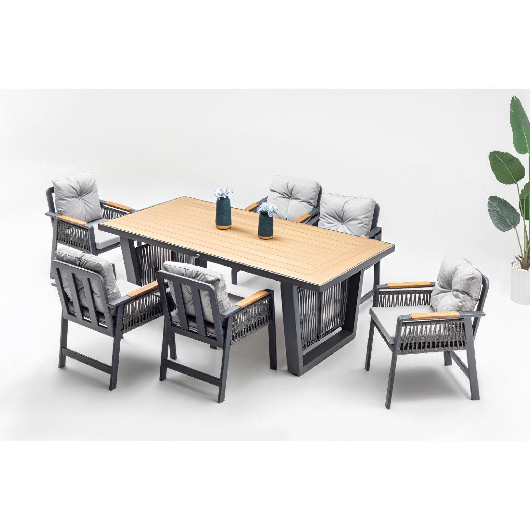 gowoll Gartenlounge-Set Wetterfeste Gartenmöbel Set 6 Personen für Outdoor Terassenmöbel