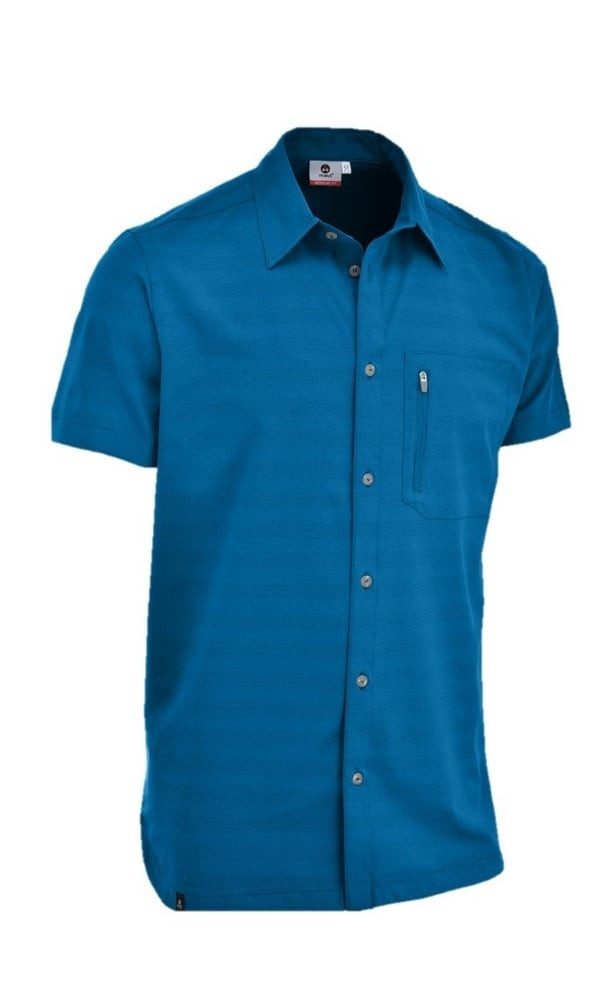 Maul Outdoorhemd Wanderhemd Irschenberg XT Kurzarm (mit Brusttasche) blau Herren