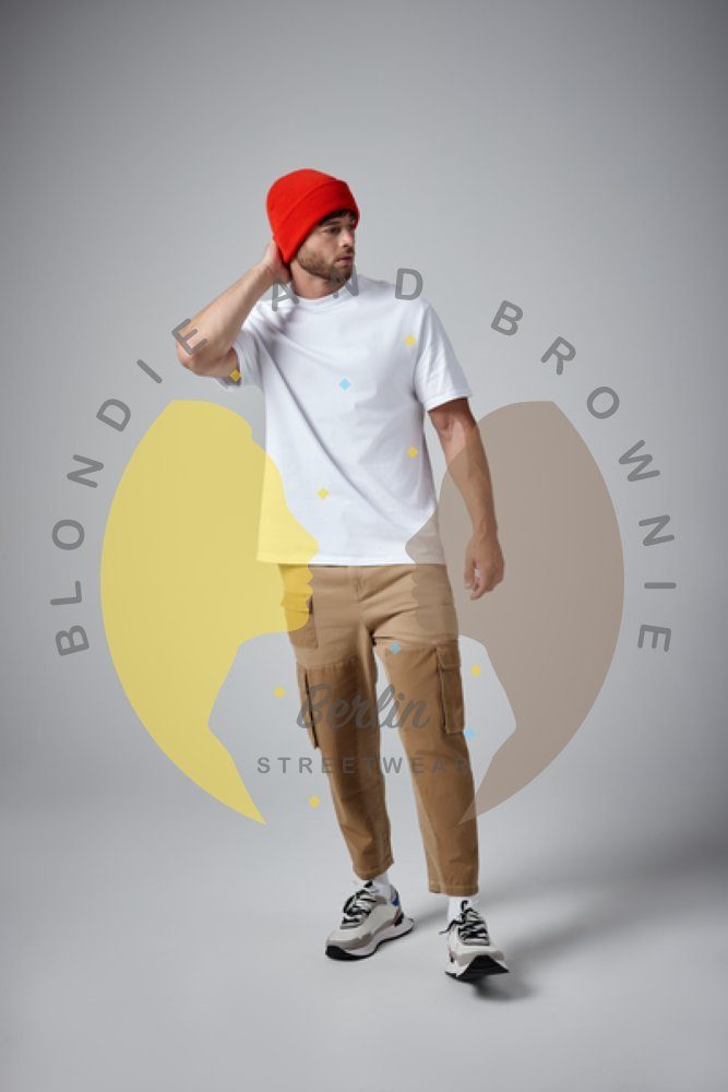 Blondie & Brownie Beanie Logo Mütze Rot Erwachsenen Serie Team Unisex A