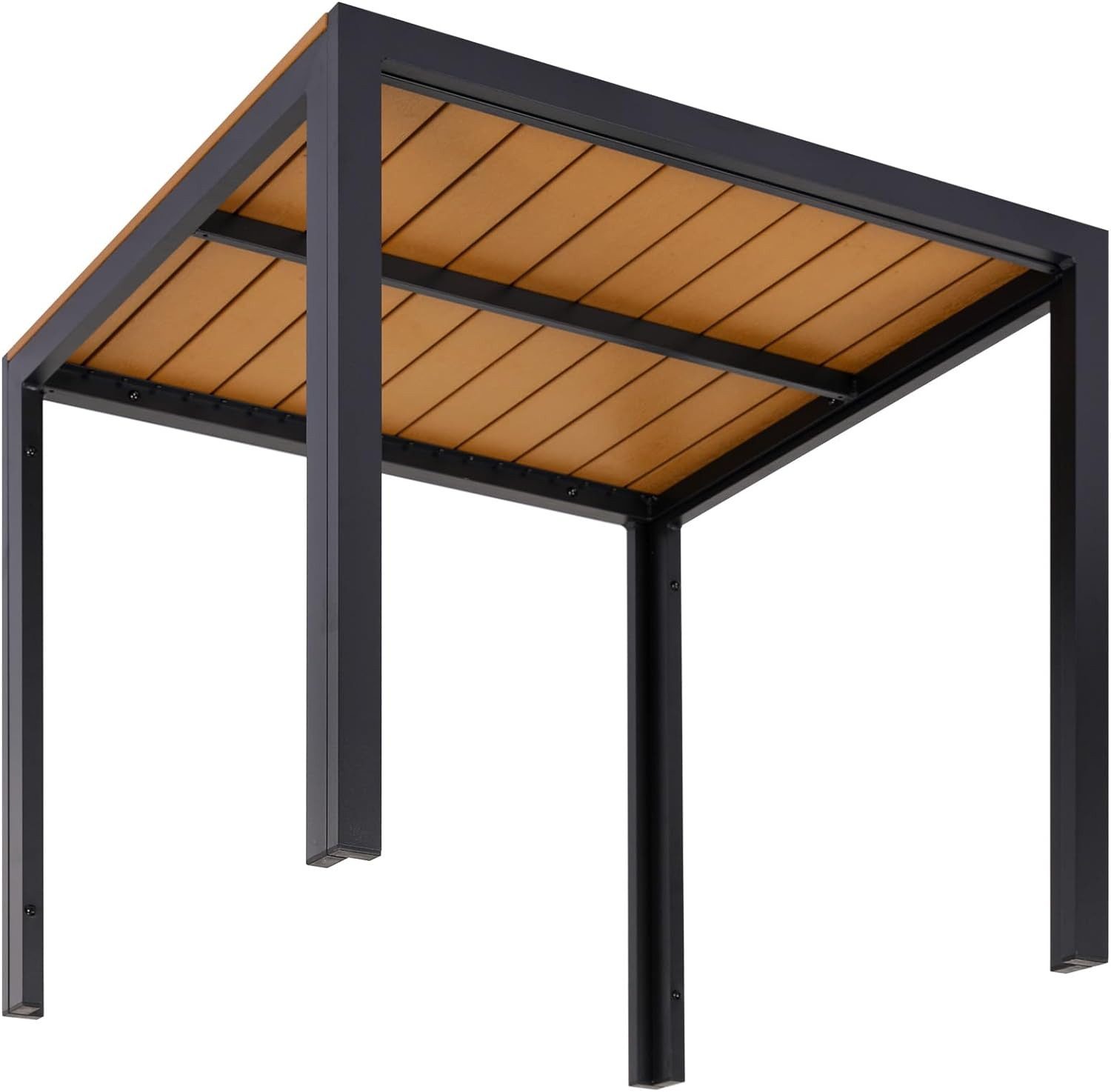 TLGREEN Gartentisch Aluminiumrahmen Quadratisch (75x75cm WPC Balkontisch Wetterfest, Quadratisch Terrassentisch, 1 Tisch), Esstisch Outdoor, Hitze- und Wetterbe – Bild 4 von 5