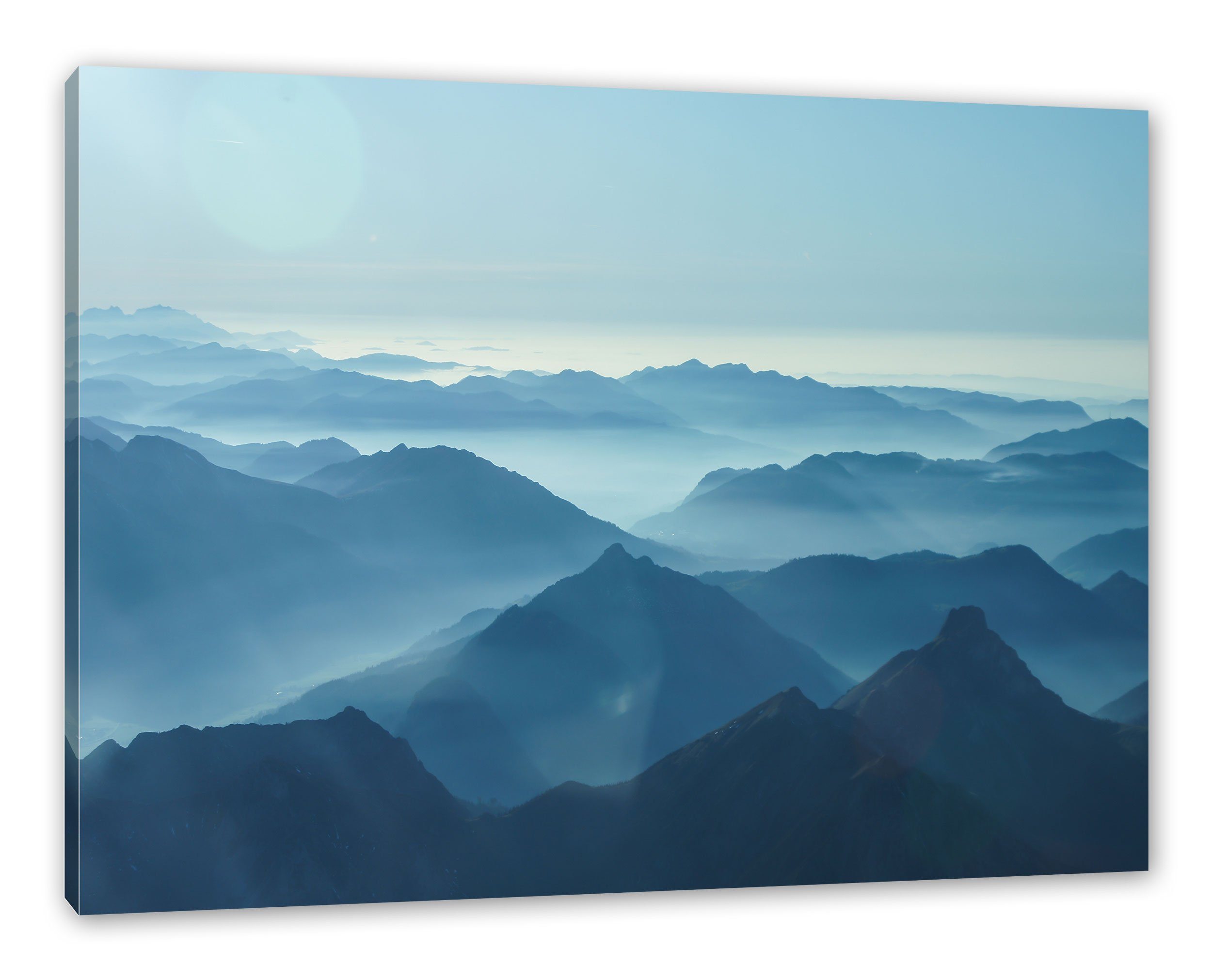 Pixxprint Leinwandbild Wunderschöne Alpenberge, Wunderschöne Alpenberge (1 St), Leinwandbild fertig bespannt, inkl. Zackenaufhänger