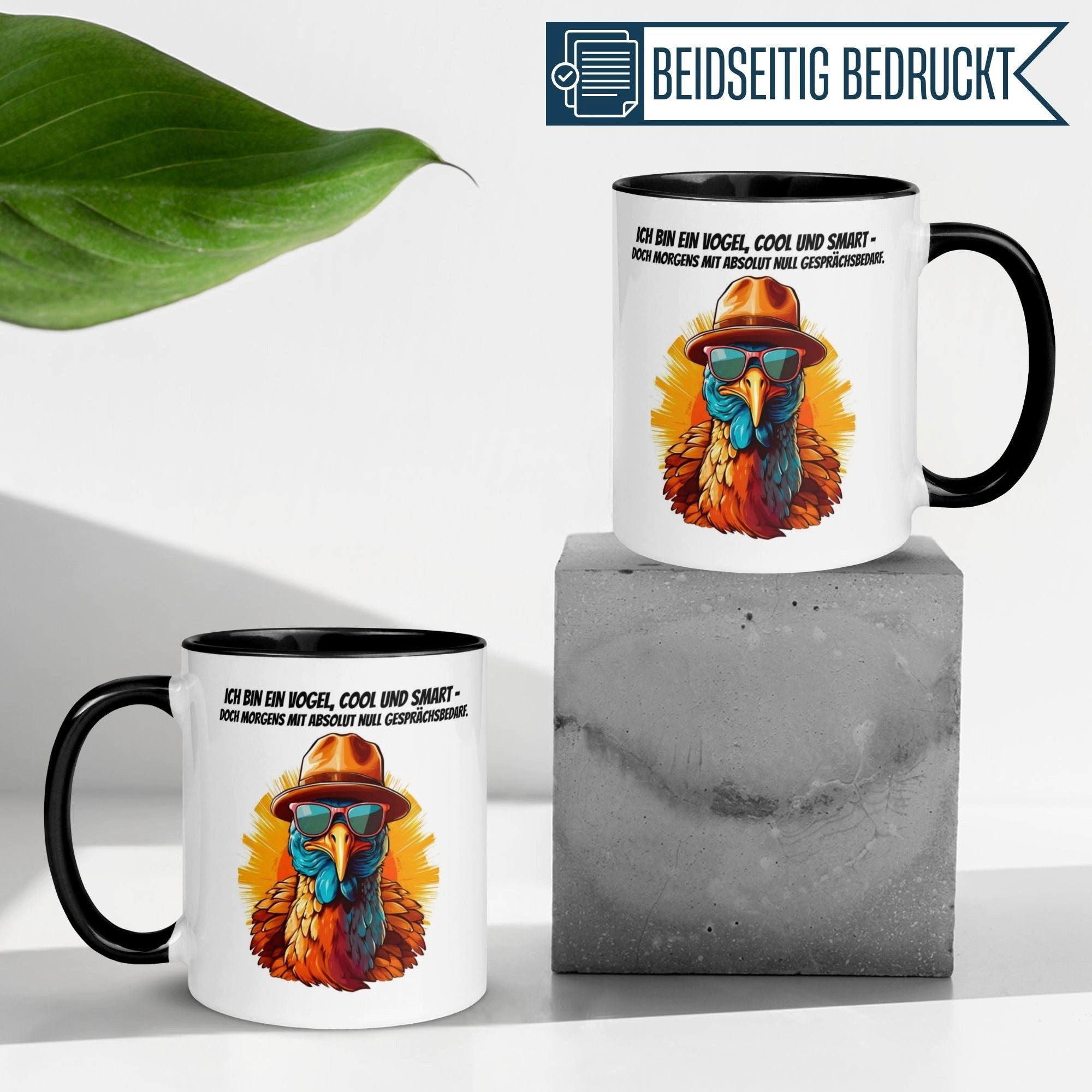 Momentals Tasse Vogel – Morgens Null Gesprächsbedarf – Lustiges Morgenmuffel Geschenk, Gratis Versand · Links-&Rechtshänder · Spülmaschinenfest