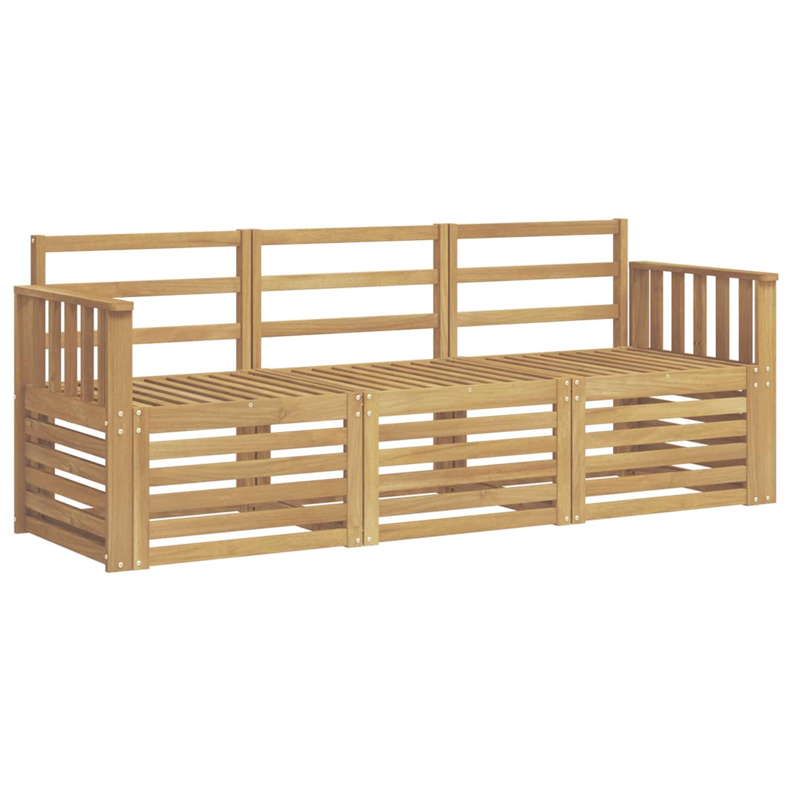vidaXL Gartensofa Sofagarnituren Massivholz, 3 Teile