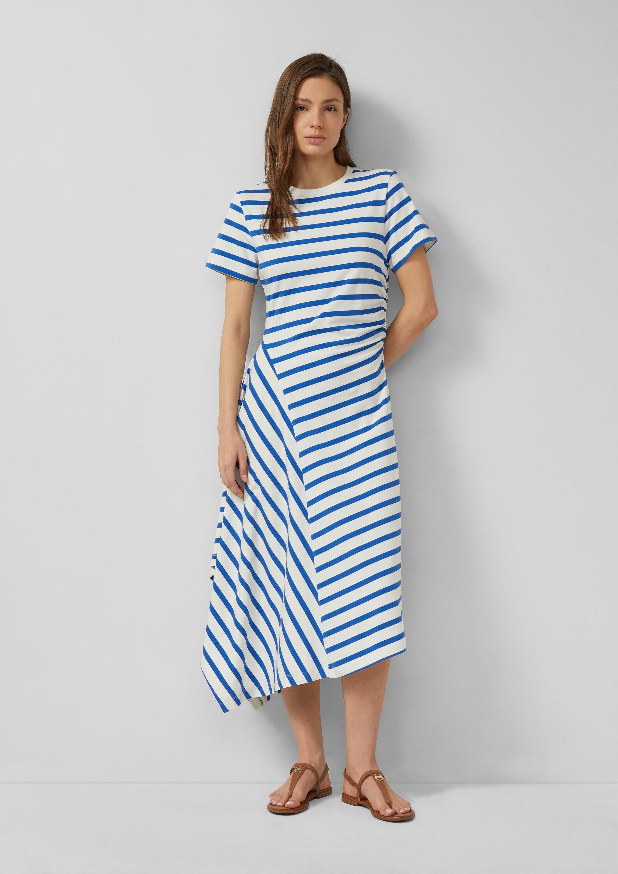 s.Oliver Midikleid Kleid Asymmetrisches Jerseykleid mit Raffung