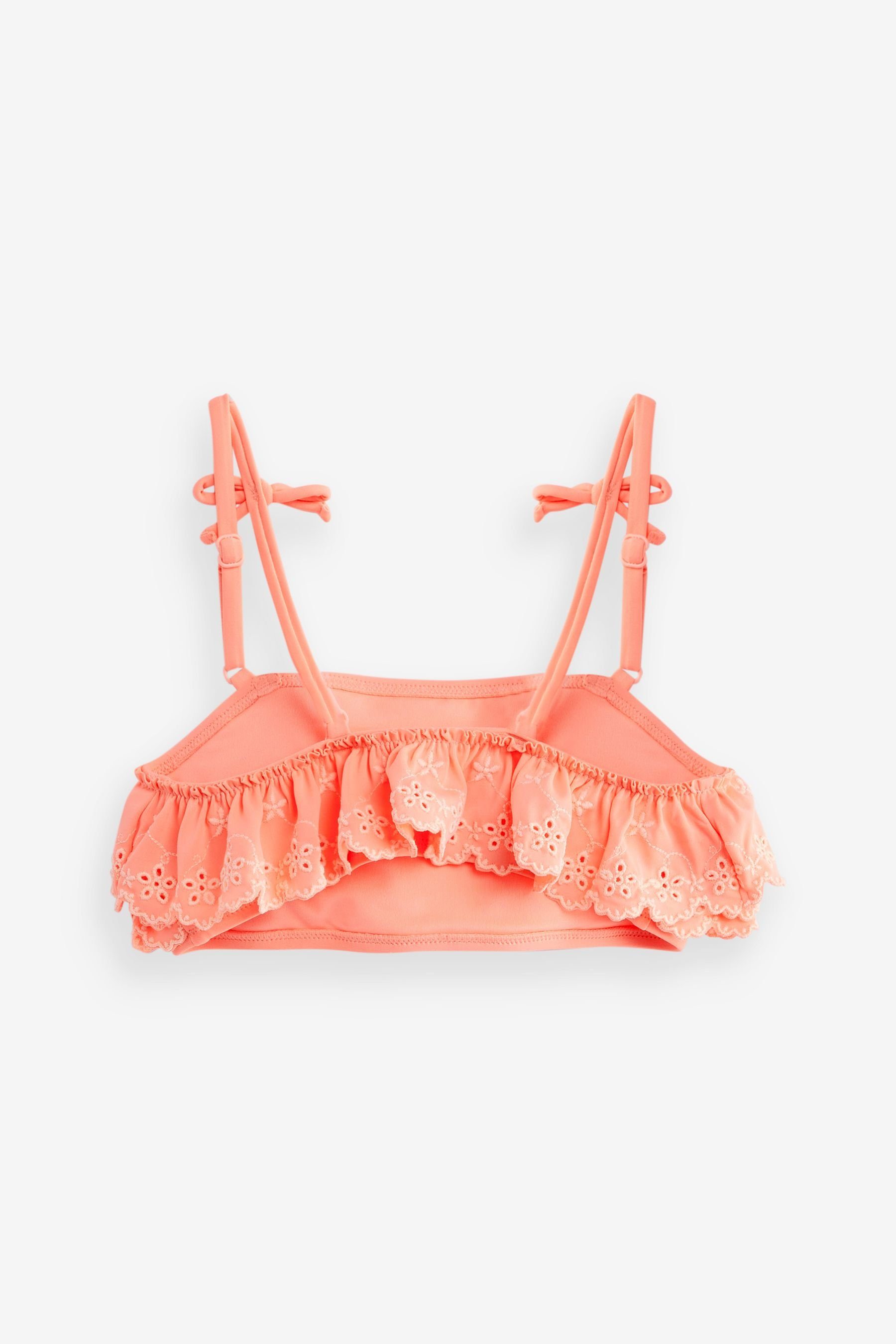 mit (2-St) Fluro Orange Bustier-Bikini Volants Next Bikini
