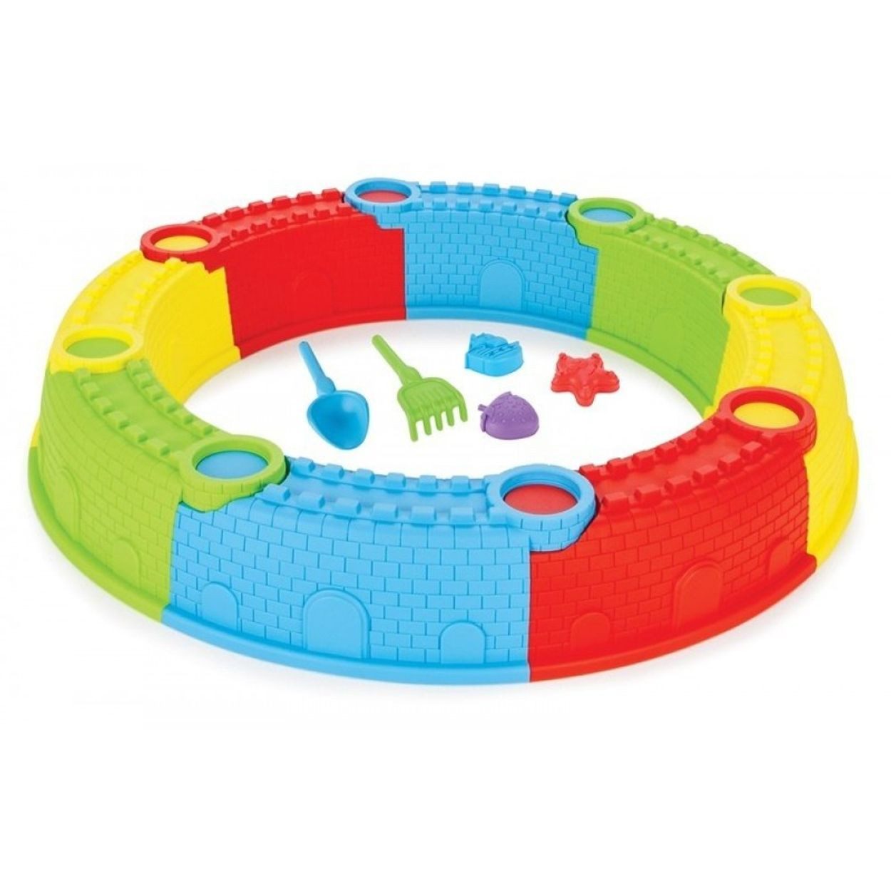 Pilsan Sandform-Set 6306, Sandburgform, Schaufel, Rechen, Sandformen, ab 18 Monaten, Kunststoff