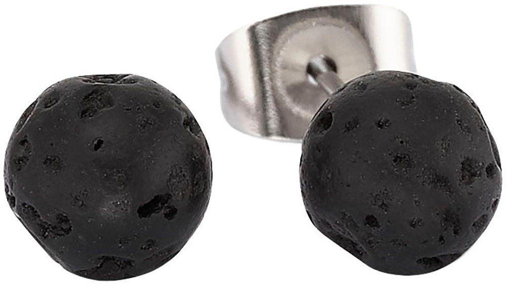 Bruno Banani Paar Ohrstecker Schmuck Geschenk Edelstahlorstecker mit Lavakugel, mit Lavastein