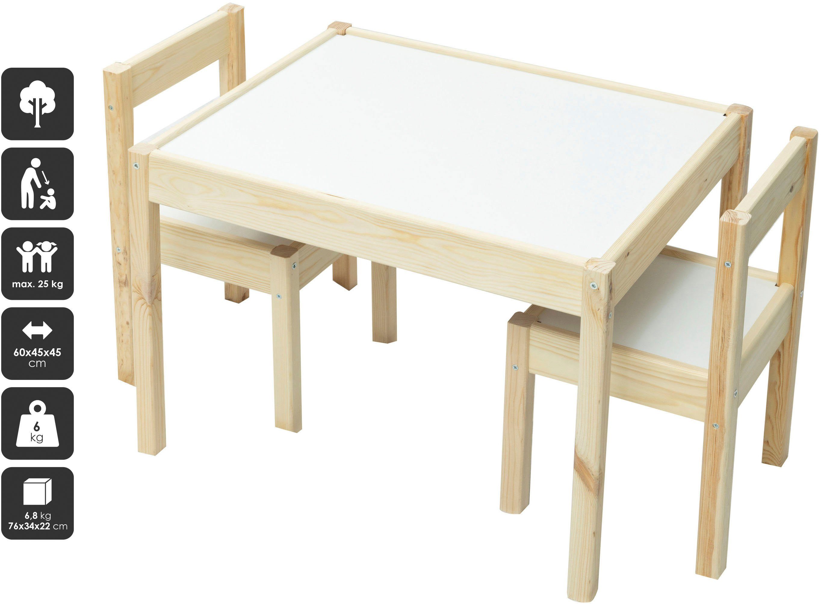 BabyGo children's seating group, natural, Made in Europe