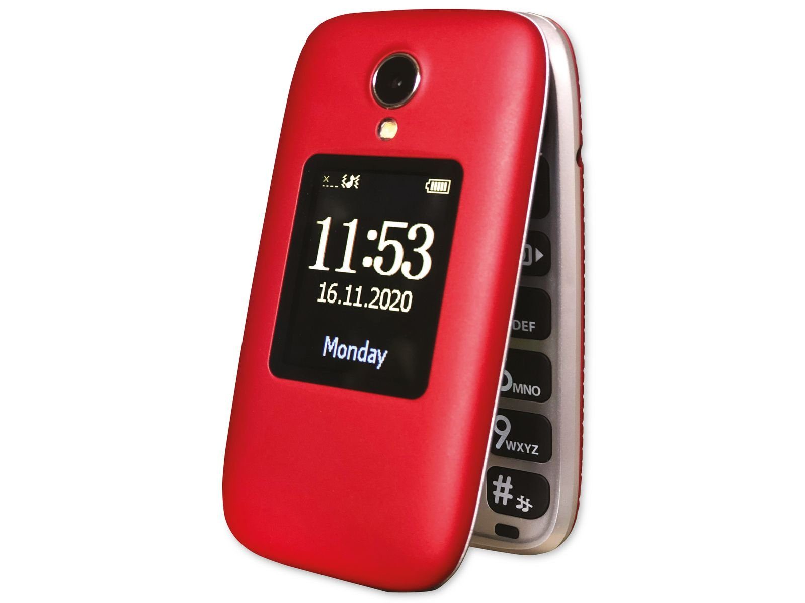 Seniorenhandy S560 64GB rot GB Ladestation SOS-Taste Zoll, UKW Telefunken Speicherplatz) Klapptelefon (2,8 64