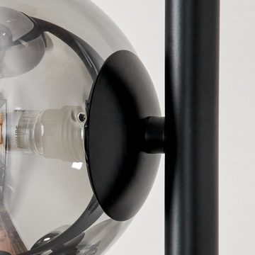 hofstein Stehlampe Stehlampe aus Metall/Glas in Schwarz/Rauchfarben/Klar, ohne Leuchtmittel, Standlampe im Retro-Design aus Glas, 6 x G9, ohne Leuchtmittel