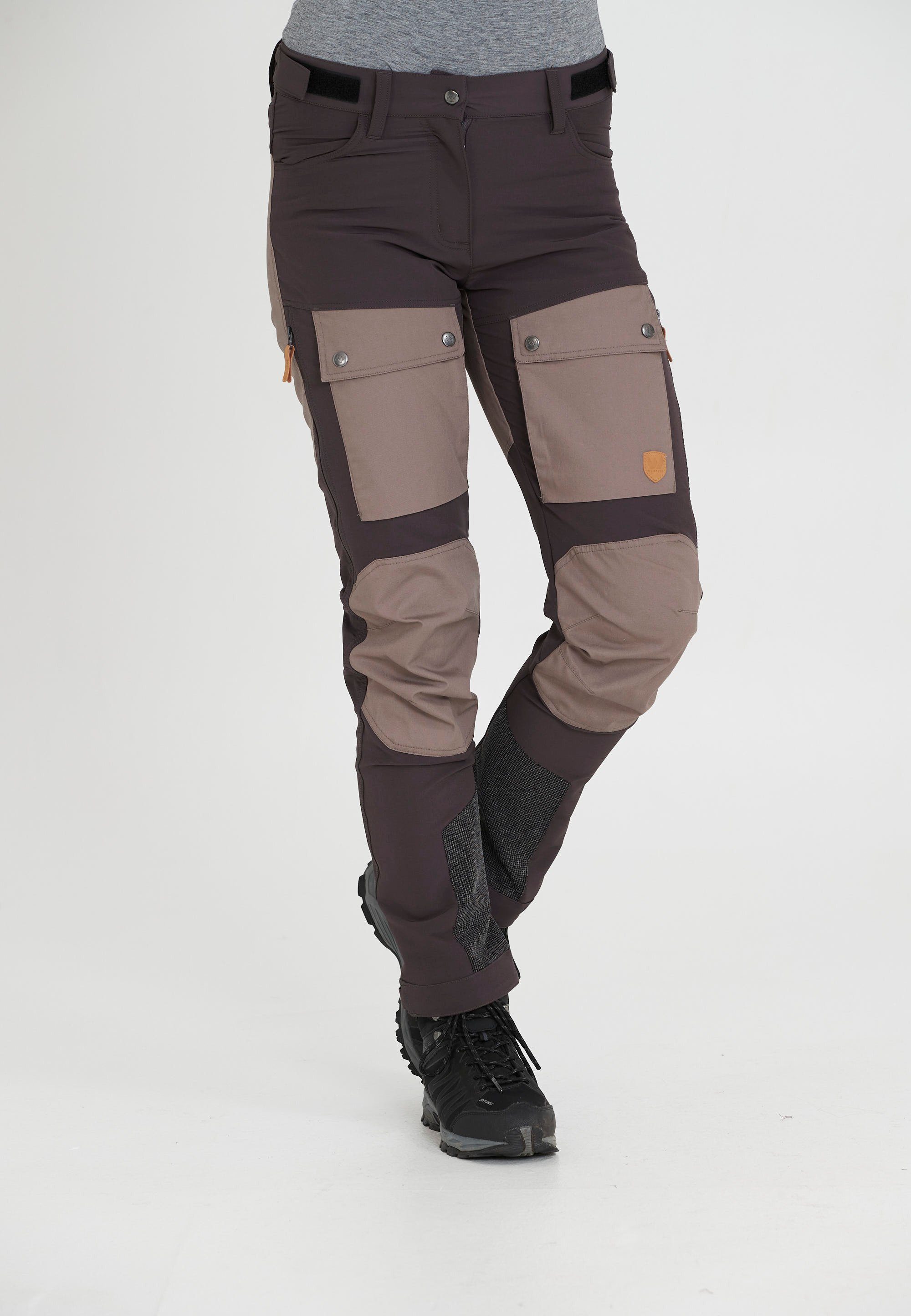 【Neue Version】 WHISTLER Softshellhose Anissy mit dunkelbraun-beige Material atmungsaktivem