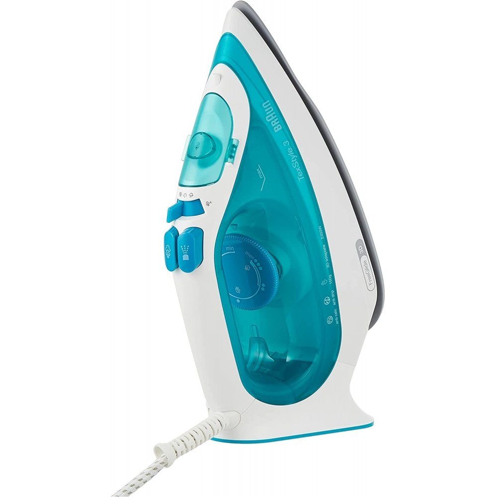 Braun Dampfbügeleisen TexStyle 3 SI 3041GR - Dampfbügeleisen - weiß/türkis, 2350 W