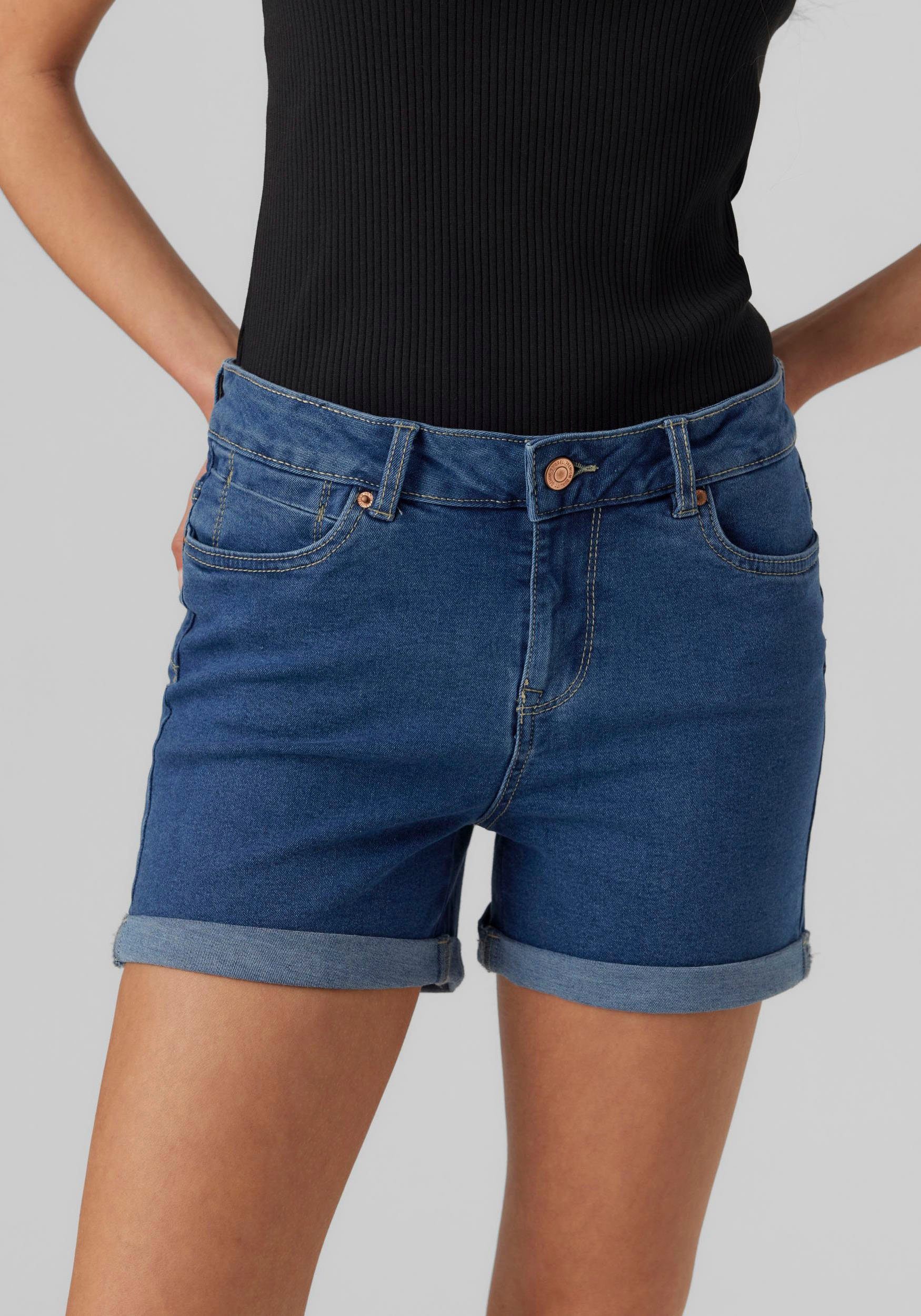 Vero Moda Jeansshorts VMLUNA MR FOLD SHORTS MIX GA NOOS mit Umschlagsaum günstig online kaufen