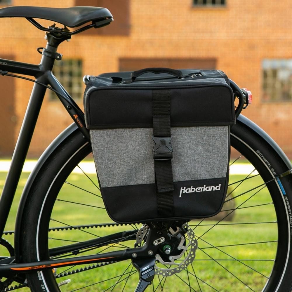 Haberland Fahrradtasche Haberland Doppeltasche 25l Einsteiger schwarz/silber - praktische Gepä