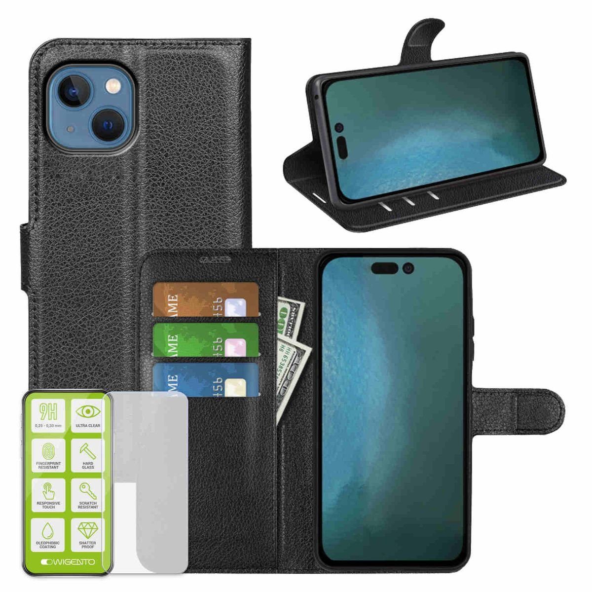 Wigento Handyhülle Für Apple iPhone 14 Plus Handy Tasche Wallet Premium Schutz Hülle Case Cover Etuis Neu Zubehör