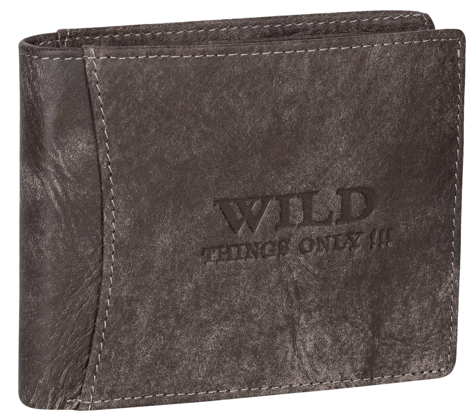 Wild Things Only !!! Geldbörse RFID echt Leder Portemonnaie Geldbörse Geldbeutel Herren Querformat, RFID Schutz