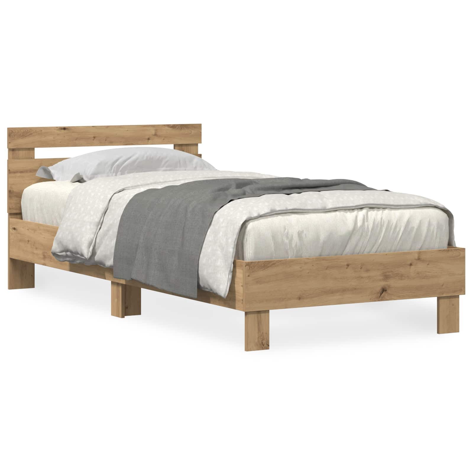 vidaXL Bett Bettgestell Artisan-Eiche 75 x 190 cm Holzwerkstoff (1-tlg) günstig online kaufen