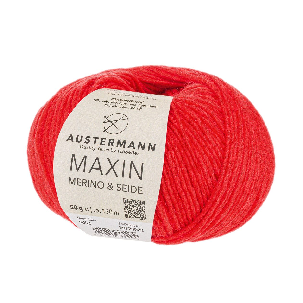 Austermann Maxin Merino & Seide Häkelwolle, 150 m, weicher luxeriöser Griff