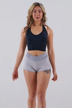 Juicee Peach High-Waist-Hipster Juicee Peach Shorts Reversible Silber Grau XL (1-St)