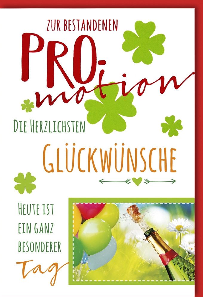 Verlag Dominique Grußkarten Promotion Glückwunschkarte im Format 11,5