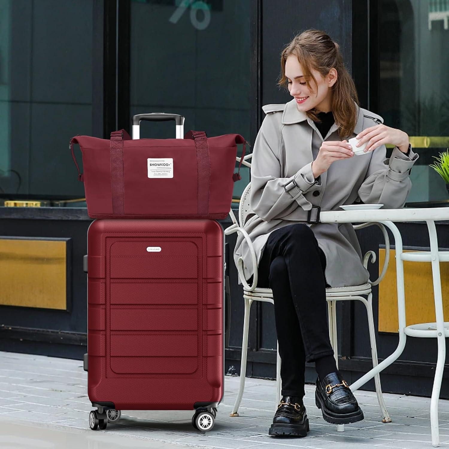 LuxusKollektion Trolleyset Hartschalenkoffer ABS+PC Reisekoffer Handgepäck Set 4 Rollen