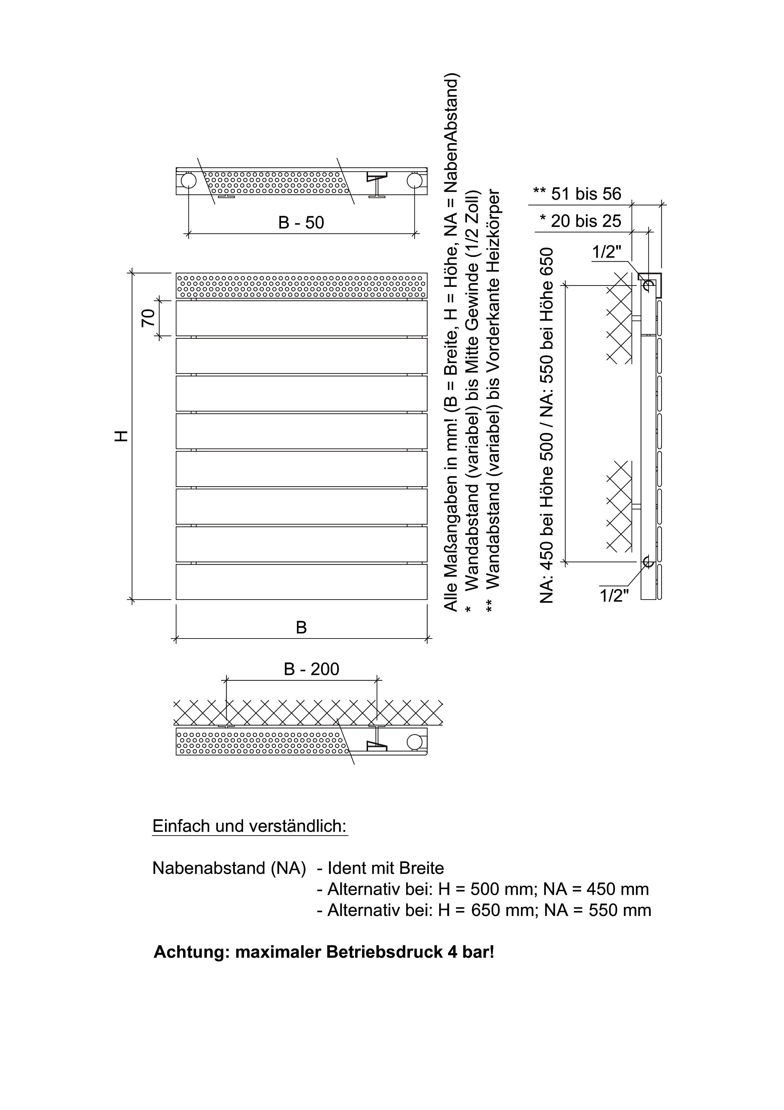Ximax Badheizkörper Watt, weiß 450 x 500 500 Seitenanschluss mm, Pep NA: 321 mm, mm