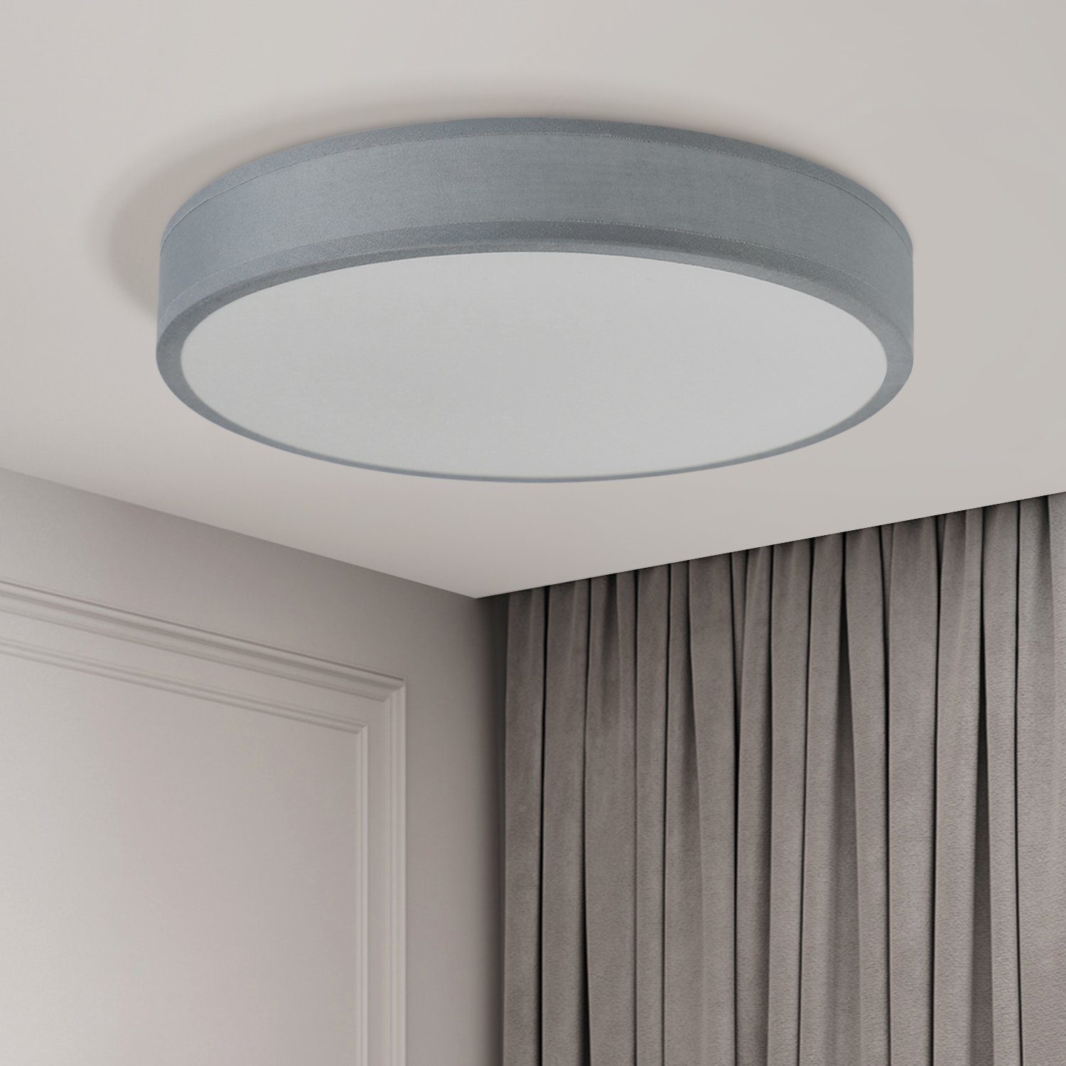 Nettlife LED Deckenleuchte Schlafzimmer Grün Stoffschirm günstig online kaufen