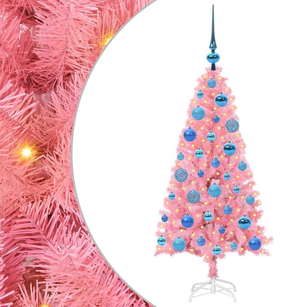 vidaXL Künstlicher Weihnachtsbaum Weihnachtsbaum Rosa 120 cm PVC