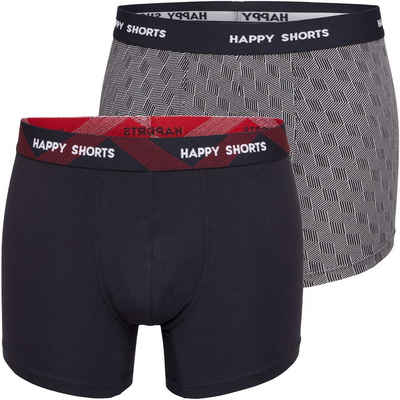 HAPPY SHORTS Trunk 2 Happy Shorts Jersey Trunk Herren Боксерські чоловічі труси, боксерки Pant Abstrakt Grau (1-St)