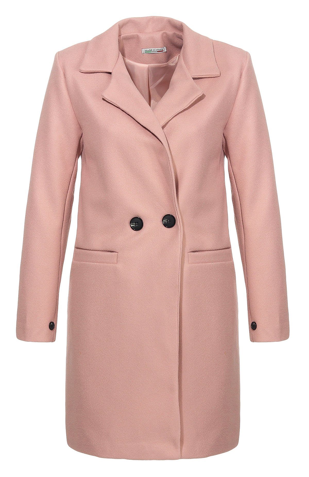 mit Knopfverschluss malito more than Übergangsmantel rosa fashion 19691 Trenchcoat