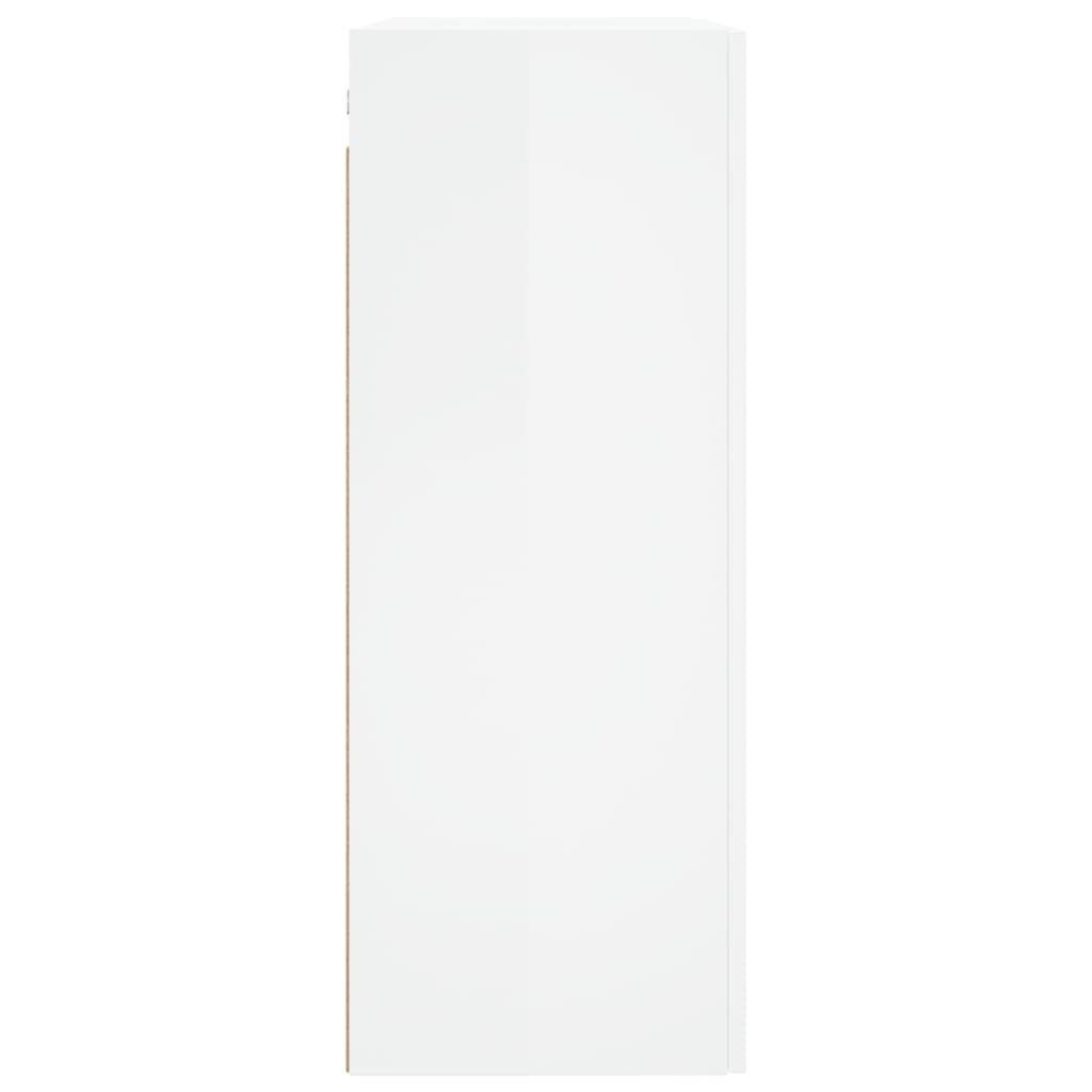 Wandschrank 69,5x34x90 Holzwerkstoff (1 vidaXL cm St) Sideboard Hochglanz-Weiß