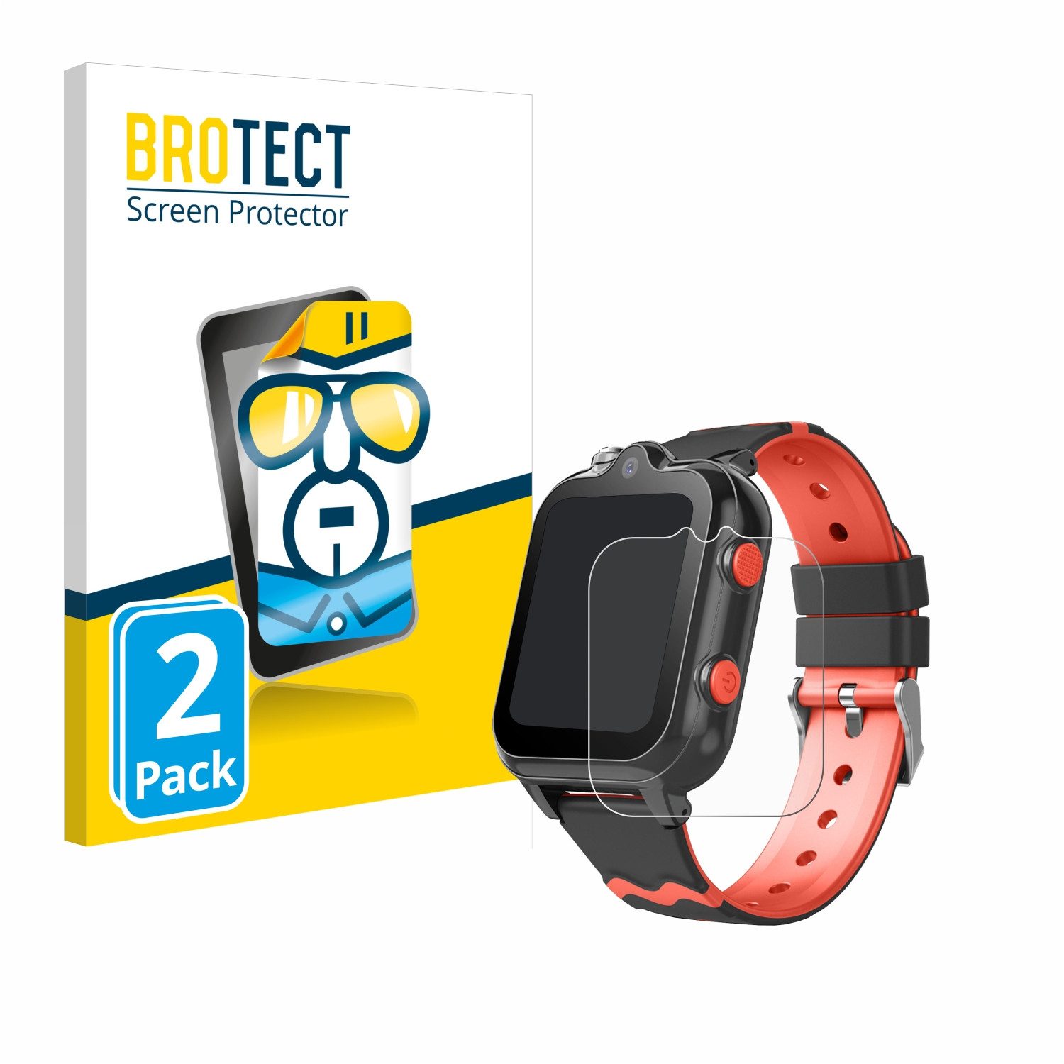 BROTECT Displayschutzfolie Schutzfolie für Yuede Kids Smartwatch 1.69", 2 Stück, Displayschutz Schutz Folie Klar Transparent