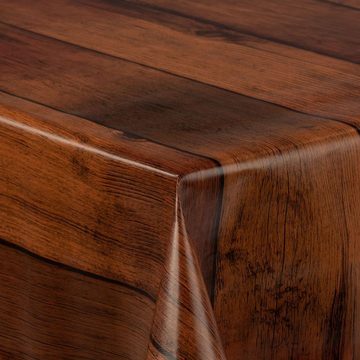 laro Tischdecke Wachstuch-Tischdecken Abwaschbar Holzoptik Braun Dunkel rechteckig