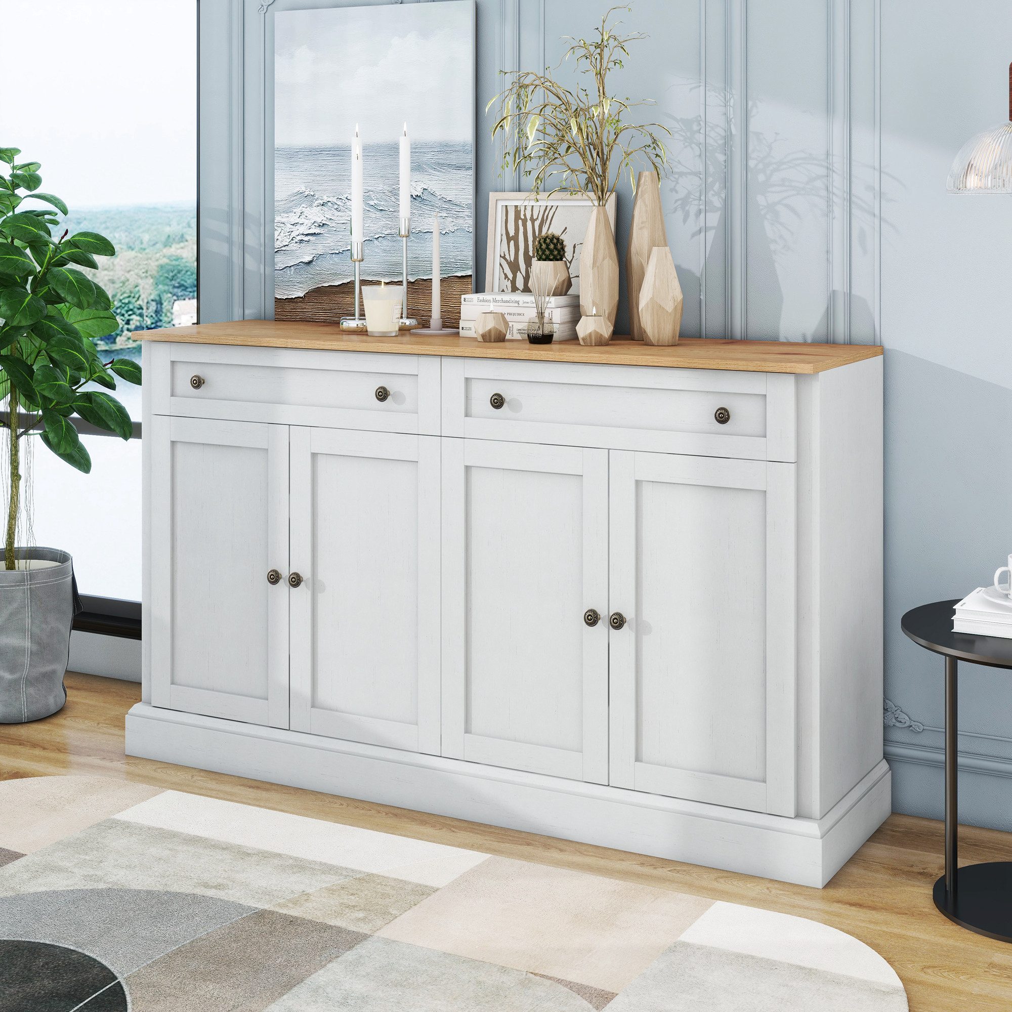 SOFTWEARY Sideboard Breite 150 cm, Wohnzimmerschrank, günstig online kaufen