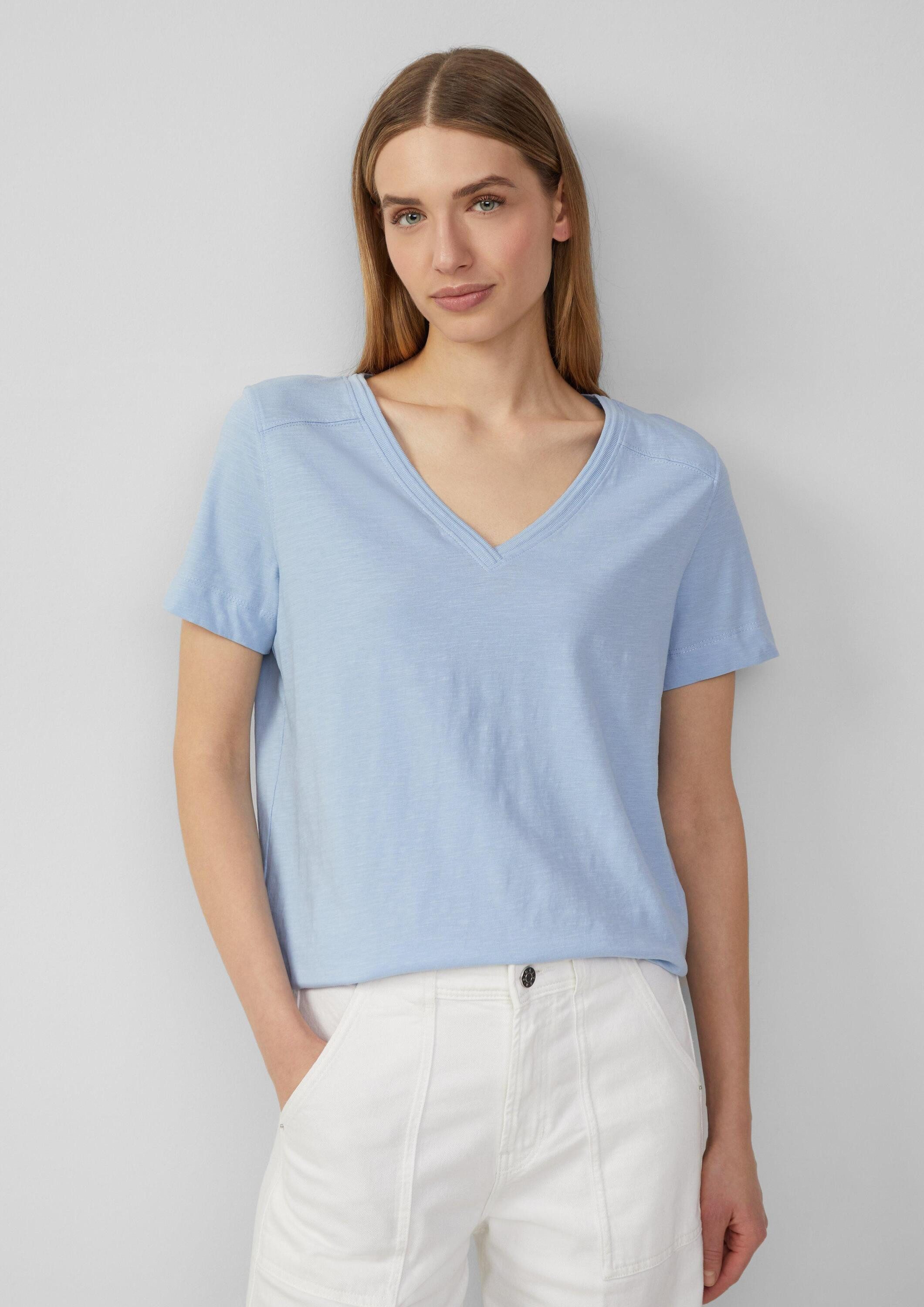 s.Oliver Kurzarmshirt T-Shirt T-Shirt aus Flammgarn günstig online kaufen