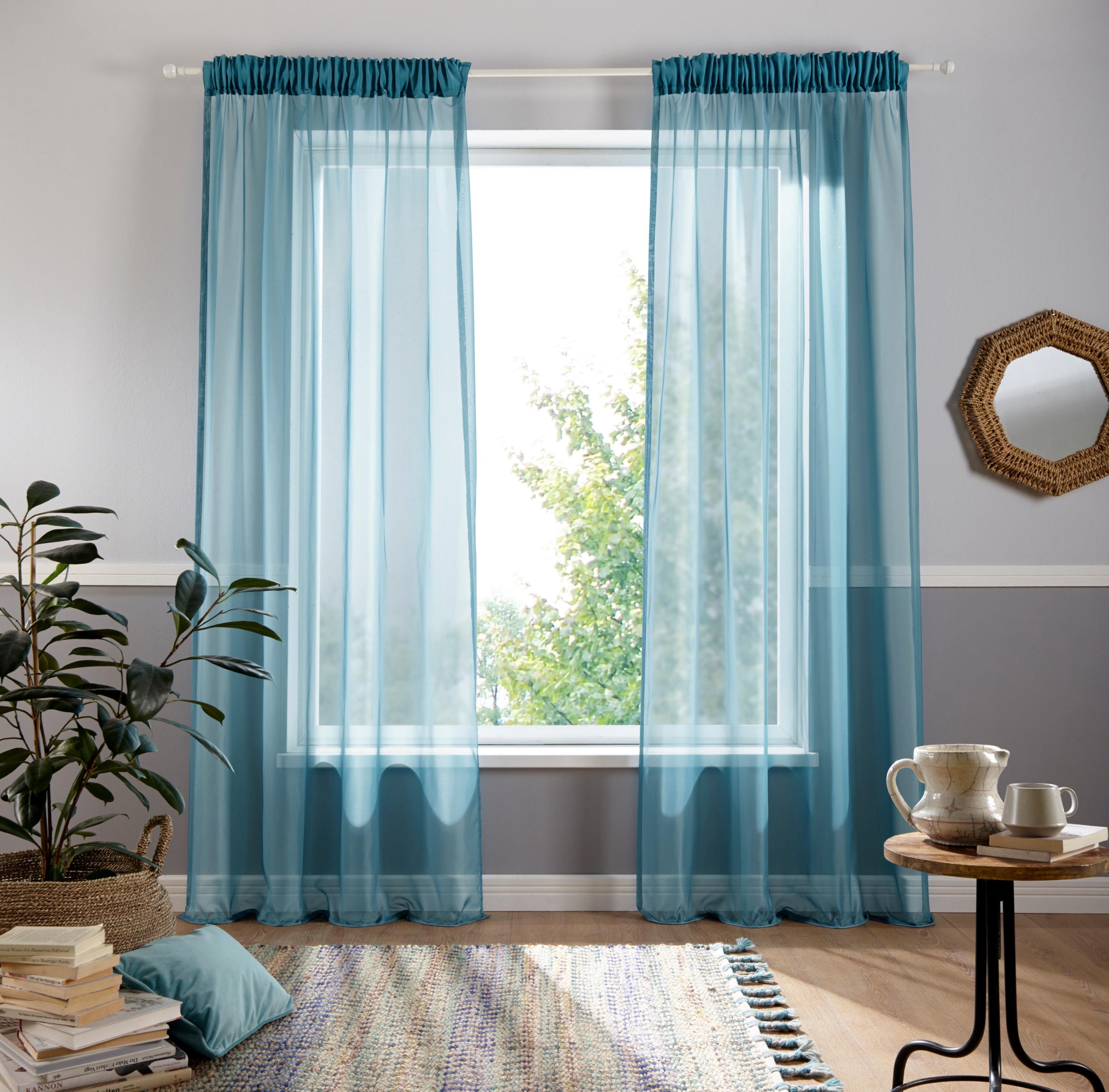 my home Gardine Ari (1 St), Multifunktionsband, halbtransparent, Voile, Bes günstig online kaufen