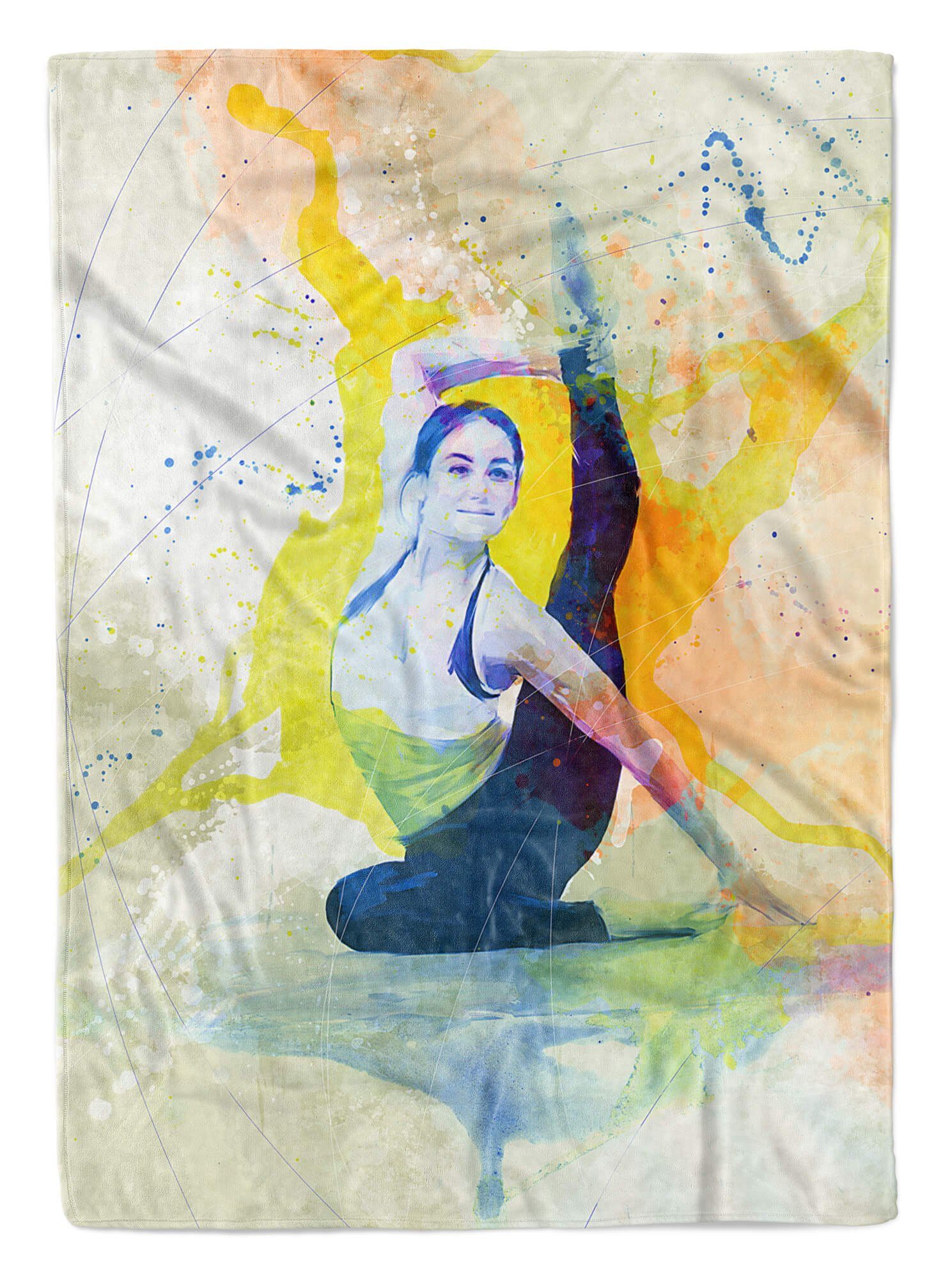 Sinus Art Handtücher SplashArt Sport Handtuch Strandhandtuch Saunatuch Kuscheldecke Kunstvoll Yoga III Sportha, Baumwolle-Polyester-Mix (1-St), Handtuch