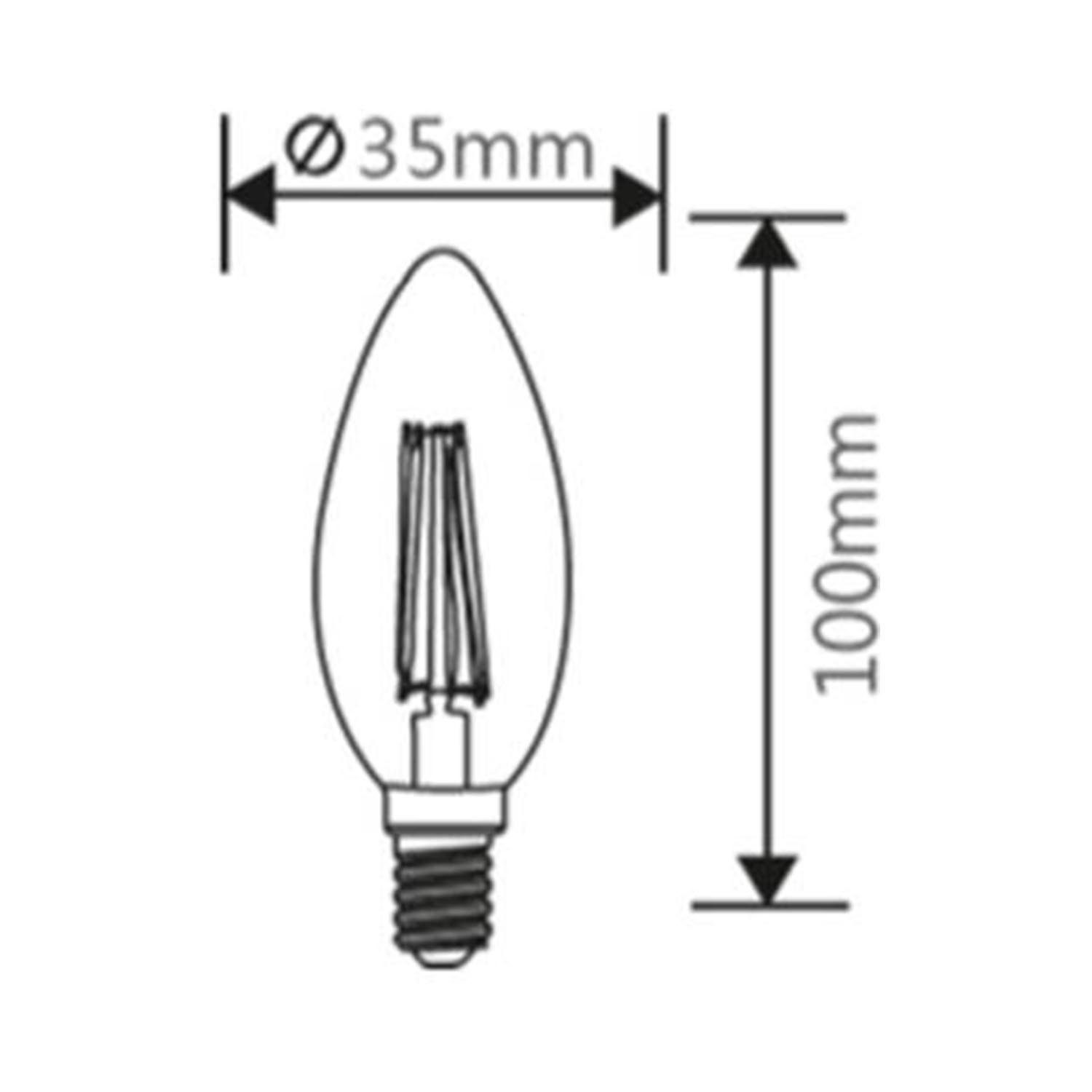 Dimmbare Braytron LED Leuchtmittel Birne 1 470 Warmweiß, 4 LED-Leuchtmittel Kerze 2700K klar C35 W St., C35 klar Klein, Glas Lumen Warmweiß Glas E14 Birne