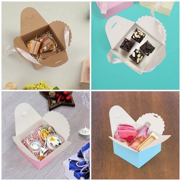 Belle Vous Geschenkbox Pastellfarbene Geschenkboxen mit Wellenmuster und Band (20 Stück), Pastell Wellige Geschenkboxen mit Band (20 Stk)