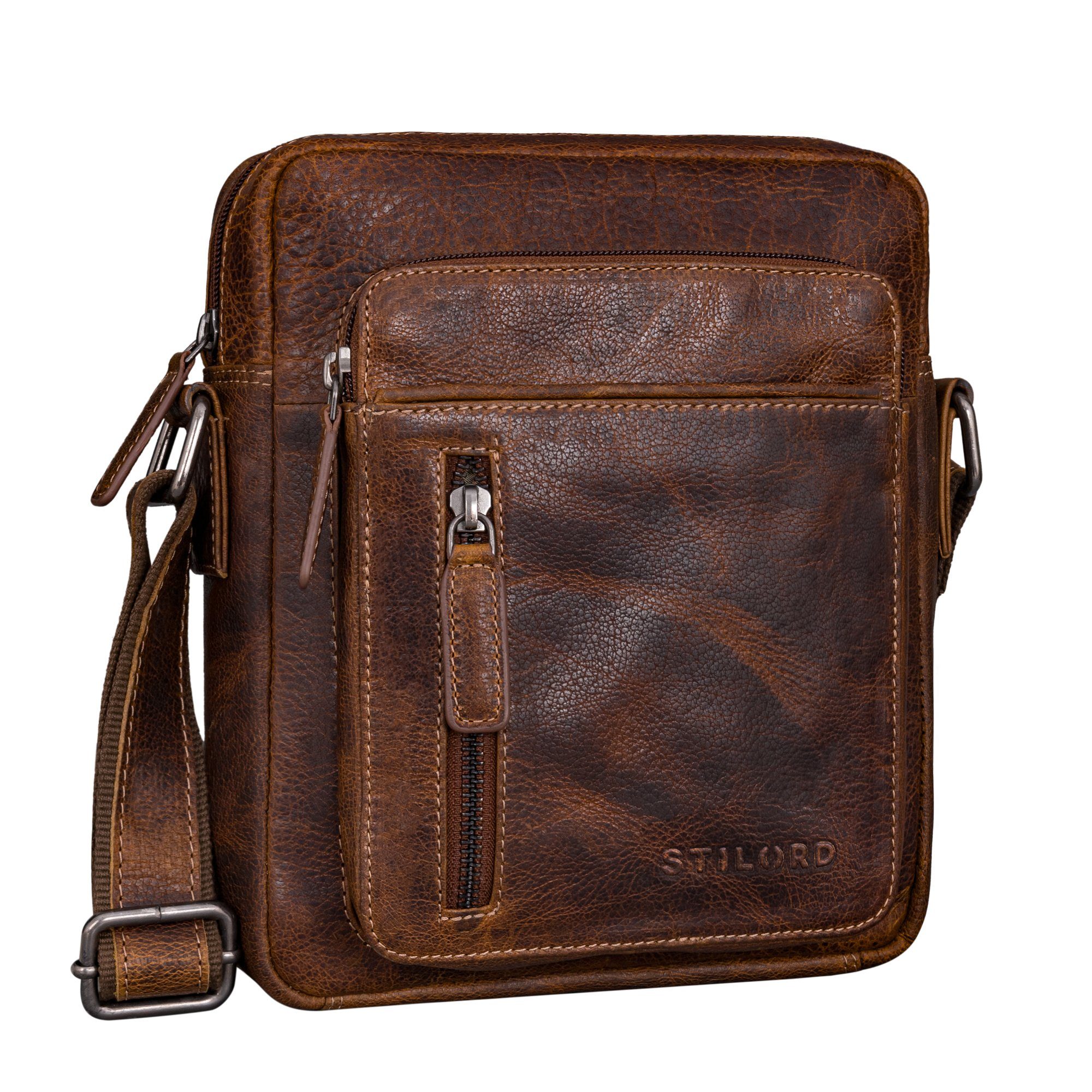 STILORD Handtasche "Dain" Schultertasche Herren Leder Klein Umhängetasche