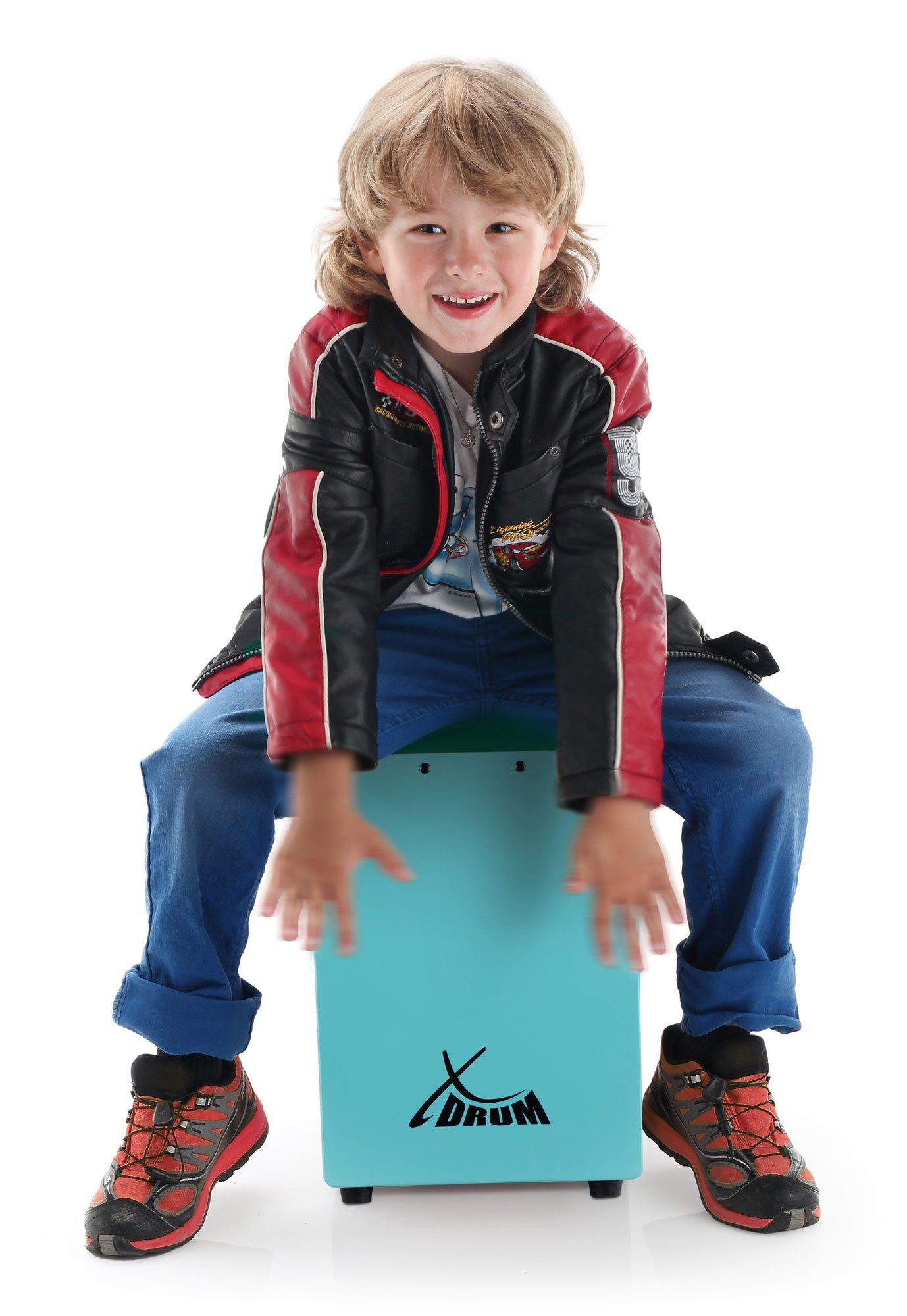 XDrum Cajon KC-37 Kinder-Cajon,Snare-Effekt durch stimmbare Gitarrensaiten, 2-St., Inkl. Innensechskantschlüssel, Kleine Cajon speziell für Kinder - Nur 36 cm hoch