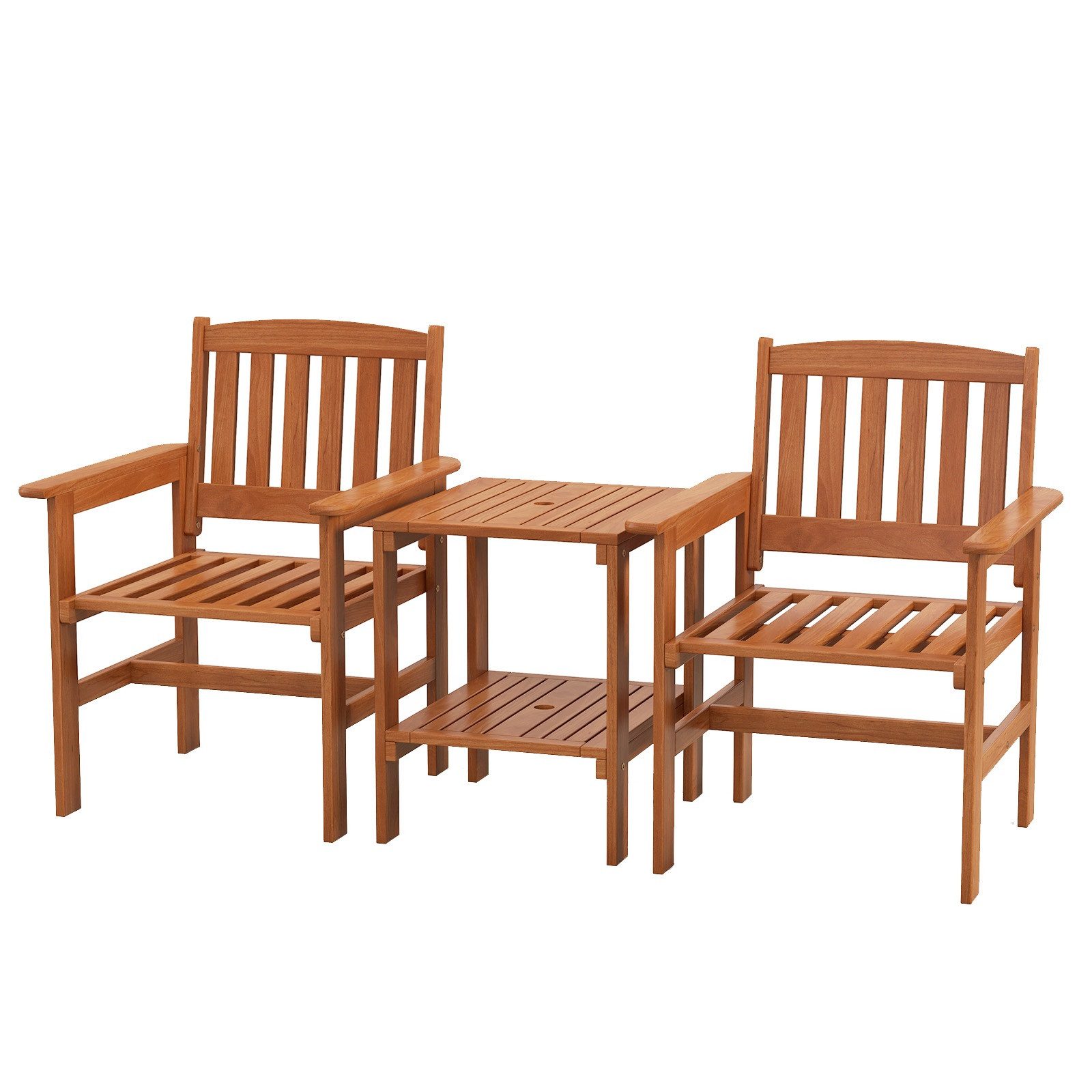 COSTWAY Balkonset, 3er Set, mit Schirmloch, günstig online kaufen