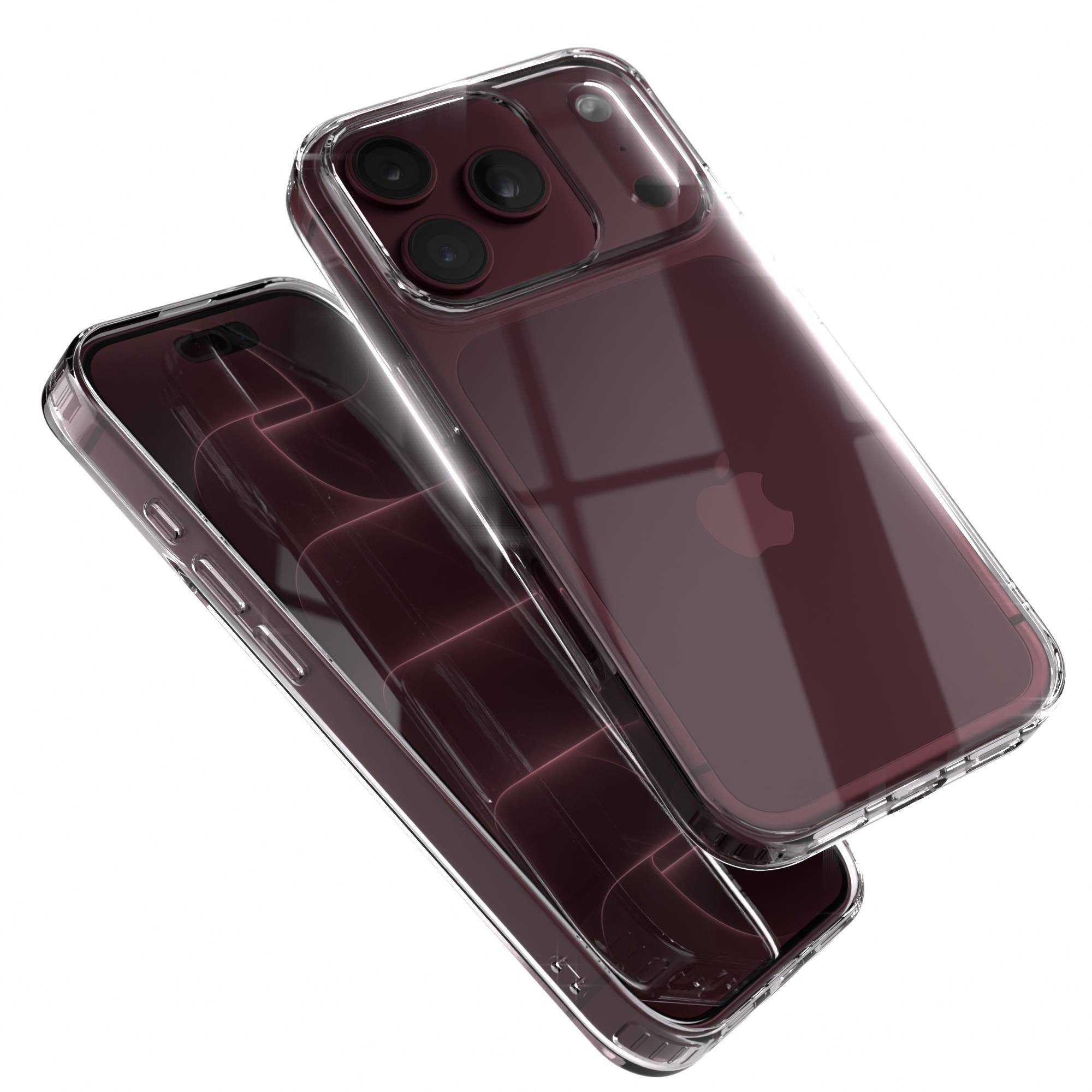 EAZY CASE Handyhülle Silikonhülle für Apple iPhone 18 Pro 6,3 Zoll, Schutzhülle Kameraschutz Silikonhülle Transparent Handyhülle Slimcover