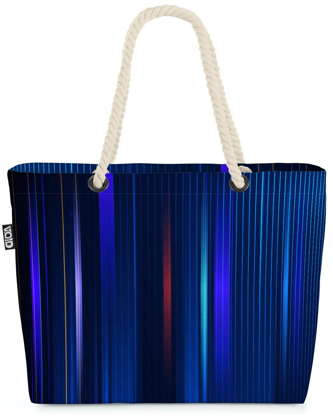 Beach VOID Blue (1-tlg), Grafisch Bag lines Computer Bad Blau Küche Strandtasche Technik fiction science