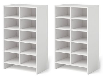 Bellamio Bücherregal Arve, Standregal, Regal weiß, 22 Ablagefächer, umbaubar zu 2 Regalen, Maße 183 x 33 x 54 cm