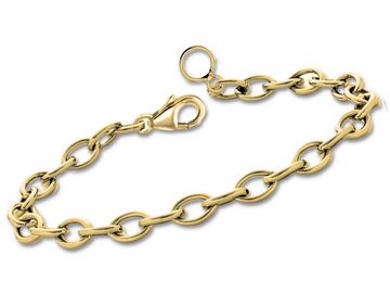 Goldene Hufeisen Bettelarmband Stabiles Damen Herren Armband Charm-Armband 925 Sterling-Silber, 18K Gelbgold vergoldet, Verstellbar