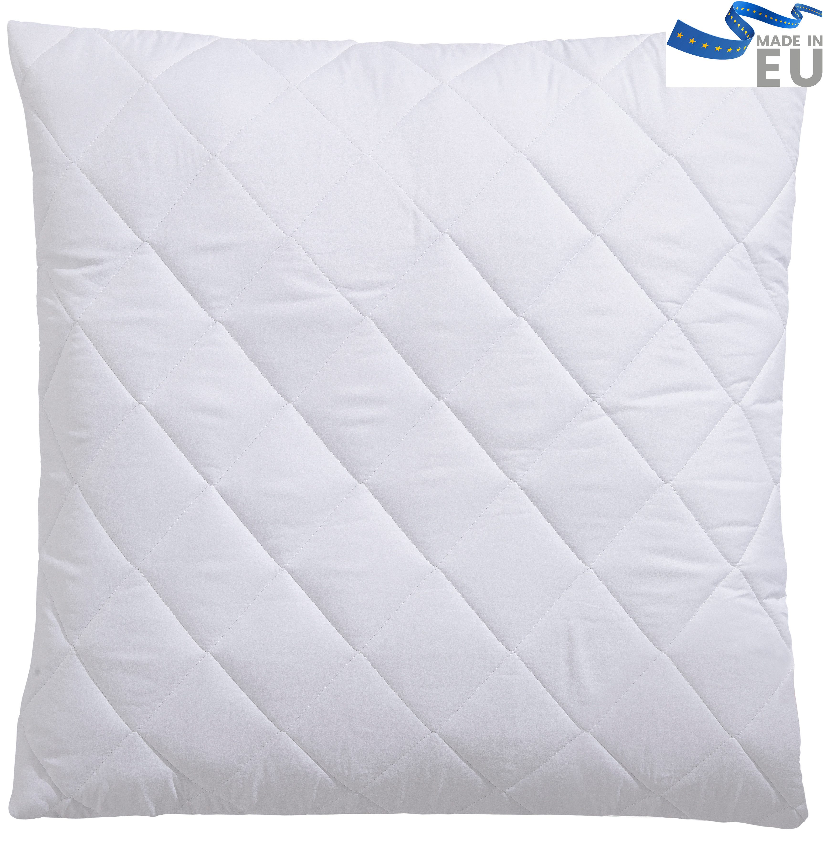 OTTO home Microfaserkissen Microlux Kopfkissen 40x80 cm, 80x80 cm, Füllung: 3D-Faserbällchen, Bezug: Microfaser-Feinbatist samtweich, Seitenschläfer, Rückenschläfer, Kissen, in den Farben: weiß, blau, rosa & grün
