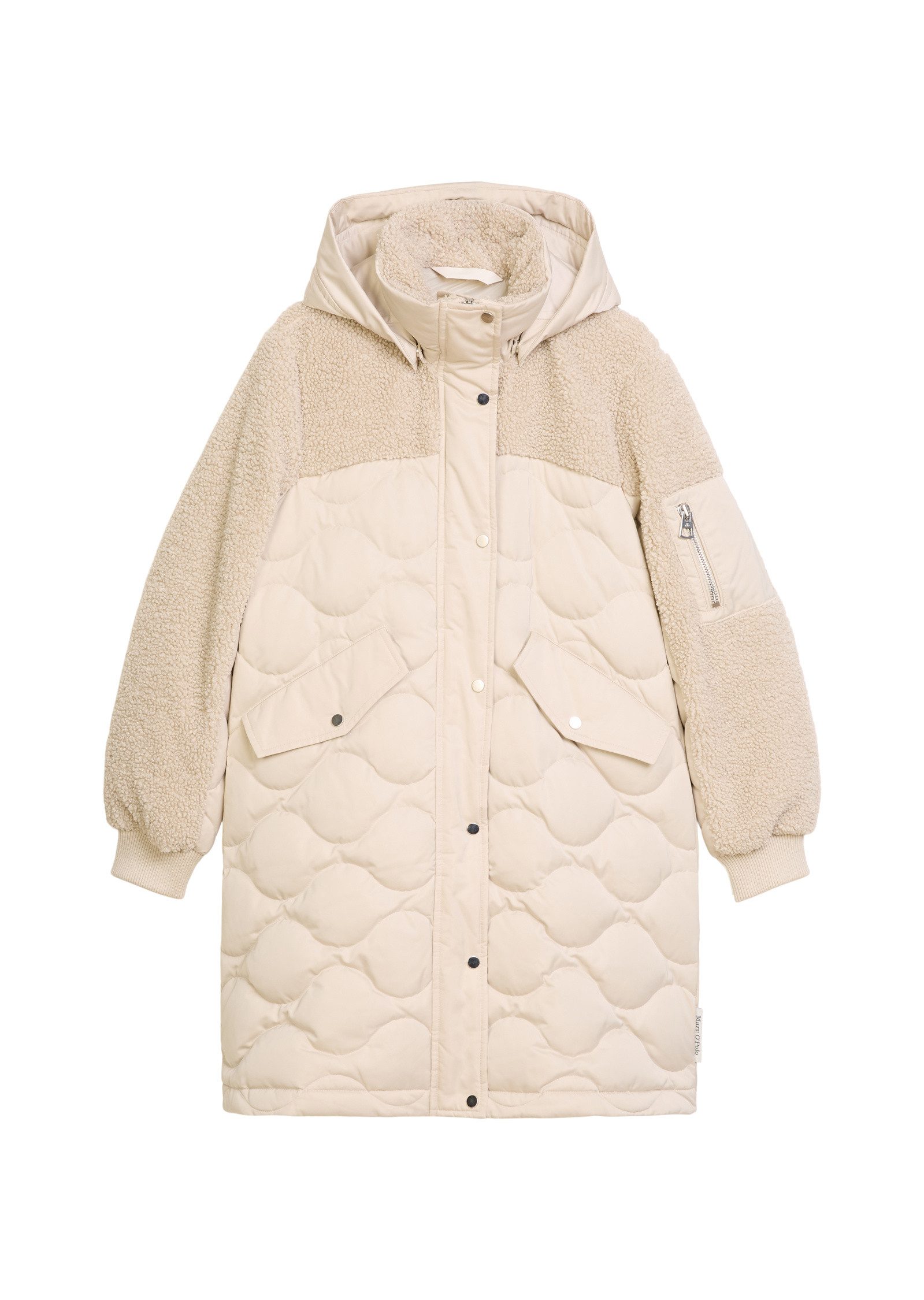 Daunenjacke mit lässigen Teddyplüsch-Details