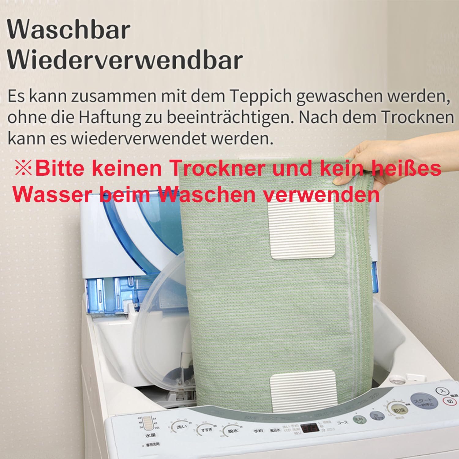 Diwzbyn Antirutsch Teppichunterlage Rutschfester und waschbarer Greifer Vacuum Tech – Neue Materialien, (8-St), zum Schutz vor Kräuseln, halten Sie Ihren Teppic – Bild 4 von 5
